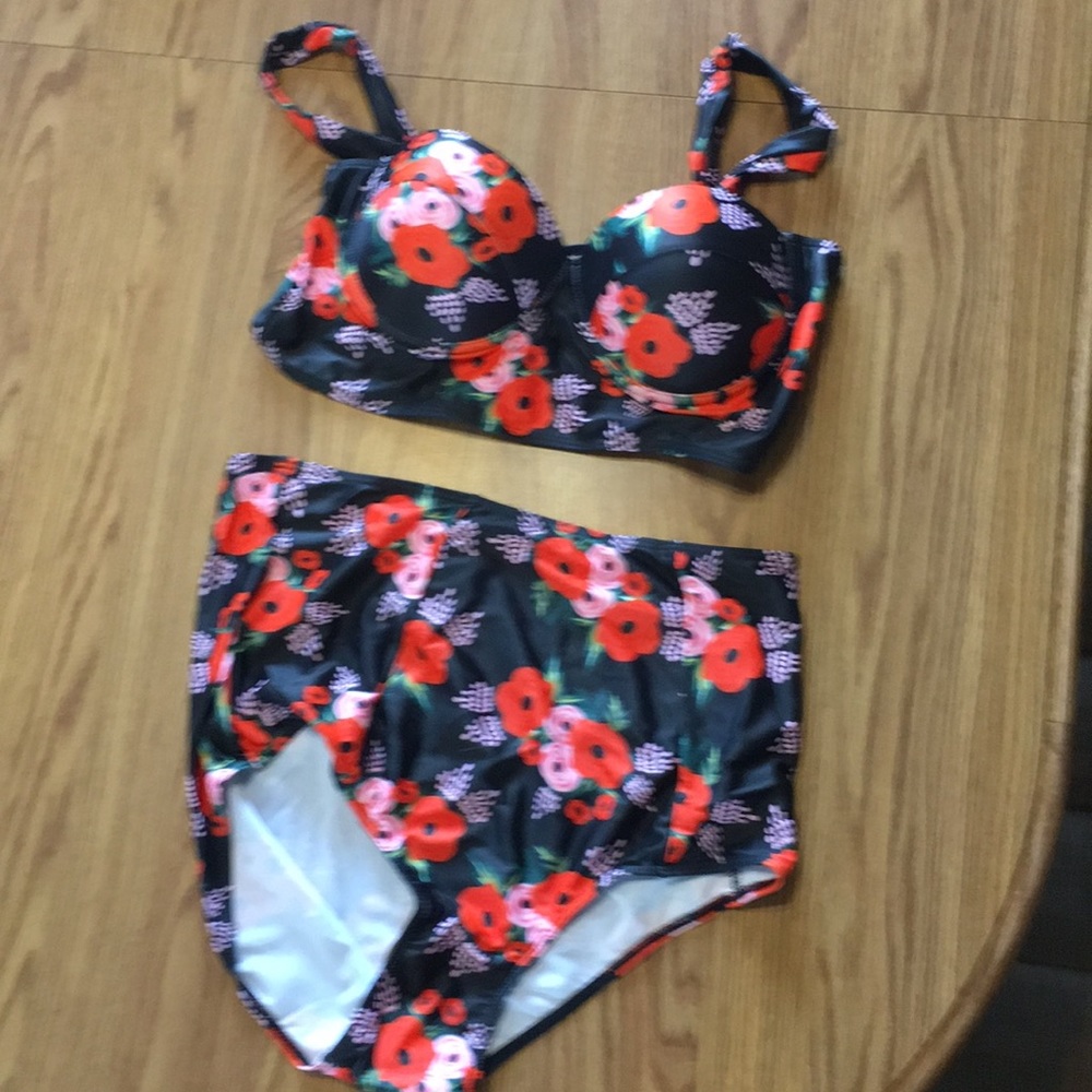 New High Waisted Floral Bikini XL